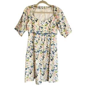 Handmade Womens M White Floral Sweetheart Dress Retro 50s Pinup Rockabilly